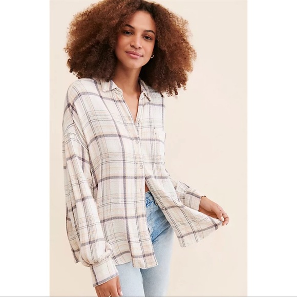 FREE PEOPLE Hidden Valley Buttondown Top - Picture 1 of 4